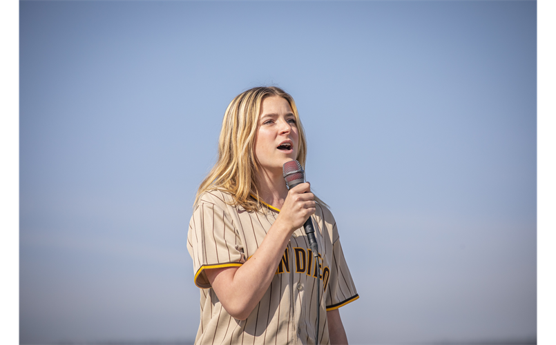Beautiful voice of Neva Schilling singing our National Anthem for the start of the 2023 Babe Ruth Opening Day